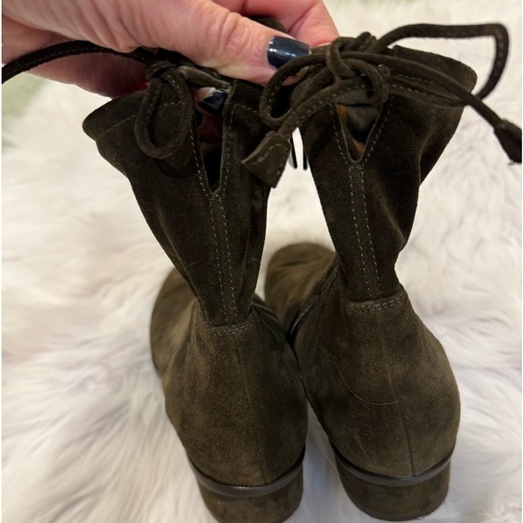Aquatalia Lisa dark olive insulated suede ankle bootie size 39 or US 9 - Picture 8 of 13
